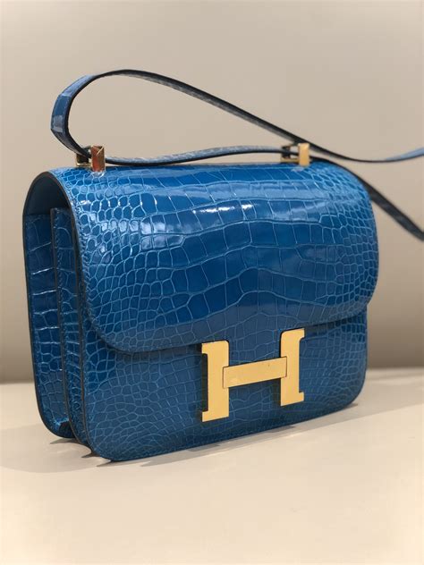 hermes blue alligator constance|Hermes constance handbags.